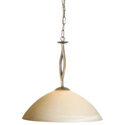 Steinhauer Runde Pendelleuchte Glas Metall Ø45 cm E27 gemütlich< Hängelampen|Bürolampen