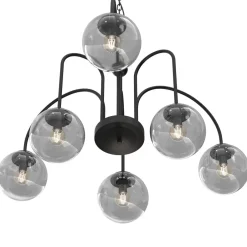 Hängelampen|Bürolampen*Luminex Runde Pendelleuchte in Messing Schwarz Rauchgrau Ø65 cm