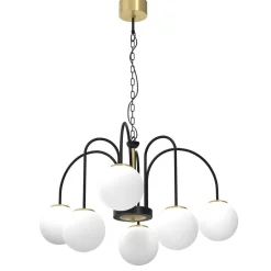 Luminex Runde Pendelleuchte in Messing Schwarz Weiß E14 Ø65 cm< Hängelampen|Bürolampen