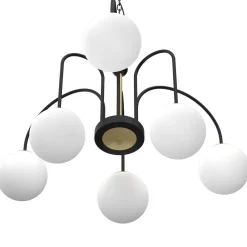 Luminex Runde Pendelleuchte in Messing Schwarz Weiß E14 Ø65 cm< Hängelampen|Bürolampen