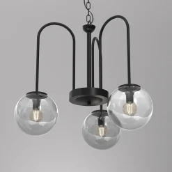 Luminex Runde Pendelleuchte in Messing Schwarz Rauchgrau Ø51 cm< Hängelampen|Bürolampen