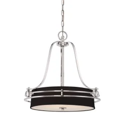 Elstead Runde Pendelleuchte in Schwarz Silber Ø58cm blendarm< Hängelampen|Moderne Lampen