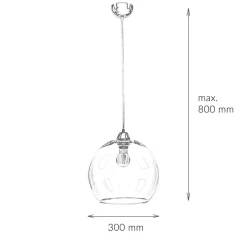 Sollux Runde Pendelleuchte Kugel Schirm Glas E27 BILBAO< Hängelampen|Esszimmer Lampen