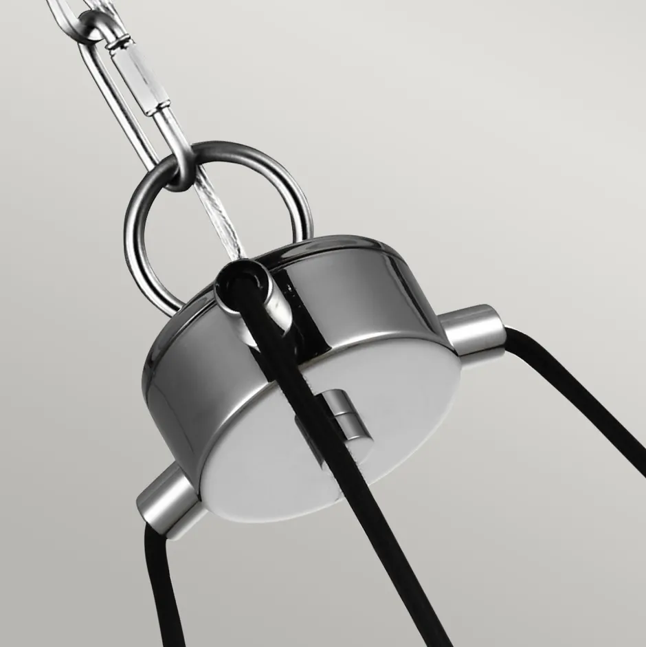 Elstead Runde Pendelleuchte Metall Glas Ø 47,9 cm Chrom 3-flammig E27< Hängelampen|Bürolampen