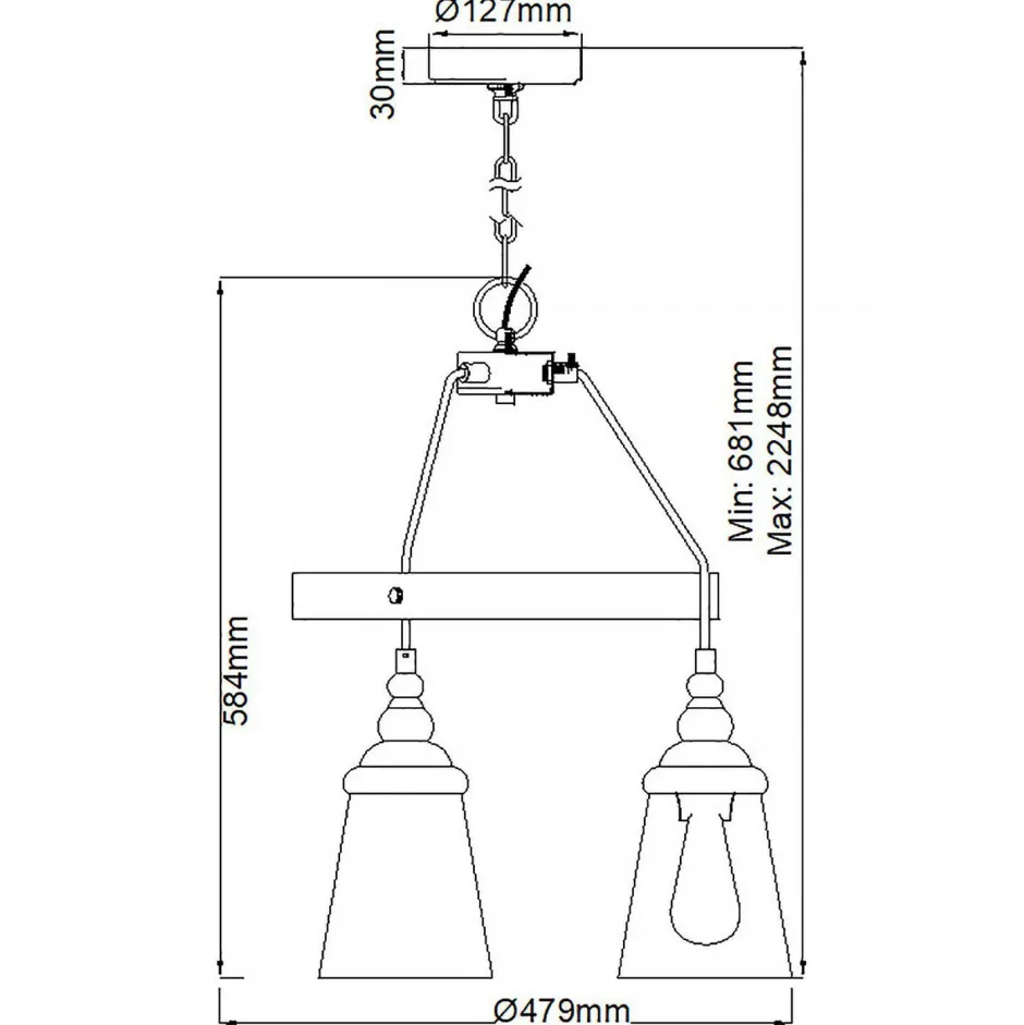 Elstead Runde Pendelleuchte Metall Glas Ø 47,9 cm Chrom 3-flammig E27< Hängelampen|Bürolampen