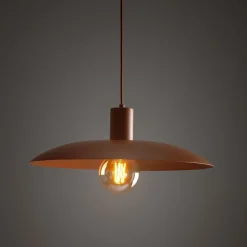 Bürolampen|Esszimmer Lampen*TK Lighting Runde Pendelleuchte Metall Ø41 cm E27 Loft Ziegelrot