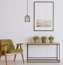 Hängelampen|Bürolampen*Belis Runde Pendelleuchte Metall Schwarz Gold E27 Ø11 cm Loft