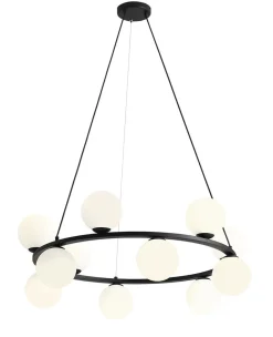 ALDEX Runde Pendelleuchte Modern Glas Schwarz Metall 12-flmg< Hängelampen|Bürolampen