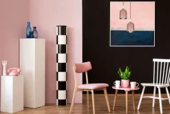Belis Runde Pendelleuchte Pink Metall Holz 2-flmg E27 Ø21 cm< Hängelampen|Bürolampen