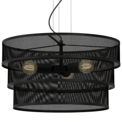 Luminex Runde Pendelleuchte Schwarz Metall E27 Ø55 cm Industrie< Hängelampen|Bürolampen