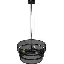 Luminex Runde Pendelleuchte Schwarz Metall E27 Ø55 cm Industrie< Hängelampen|Bürolampen