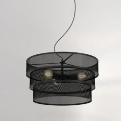 Luminex Runde Pendelleuchte Schwarz Metall E27 Ø55 cm Industrie< Hängelampen|Bürolampen