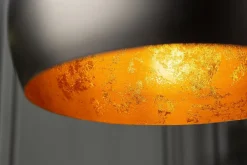 Invicta Interior Runde Pendelleuchte Schwarz Gold Metall Ø30 cm Retro< Bürolampen|Feuchtraumleuchten