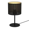 Luminex Runde Tischlampe Metall E27 34 cm hoch in Schwarz Gold< Tischlampen|Schlafzimmer Lampen