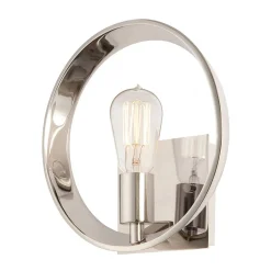 Wandleuchten|Flurlampen*Elstead Runde Wandleuchte Metall in Silber antik E27 RESFINE