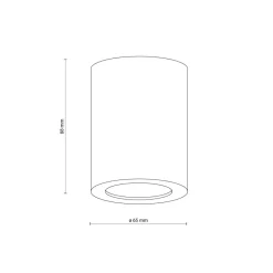 TK Lighting Runder Aufbaustrahler Weiß Metall IP44 Ø6,5 cm Aufputz< Metall Lampen|Feuchtraumleuchten
