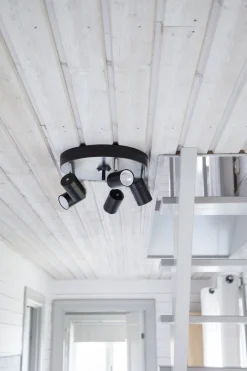 Flurlampen|Wohnzimmerlampen*By Rydéns Runder Deckenspot 5-flammig GU10 Metall B: 30cm klein Schwarz