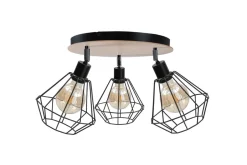 Keter Runder Deckenstrahler Metall Holz Ø34cm flexibel< Deckenleuchten|Esszimmer Lampen