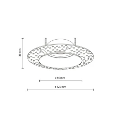 Metall Lampen|Moderne Außenleuchten*TK Lighting Runder Einbaustrahler Metall Glas Ø8,5 cm IP65 Weiß
