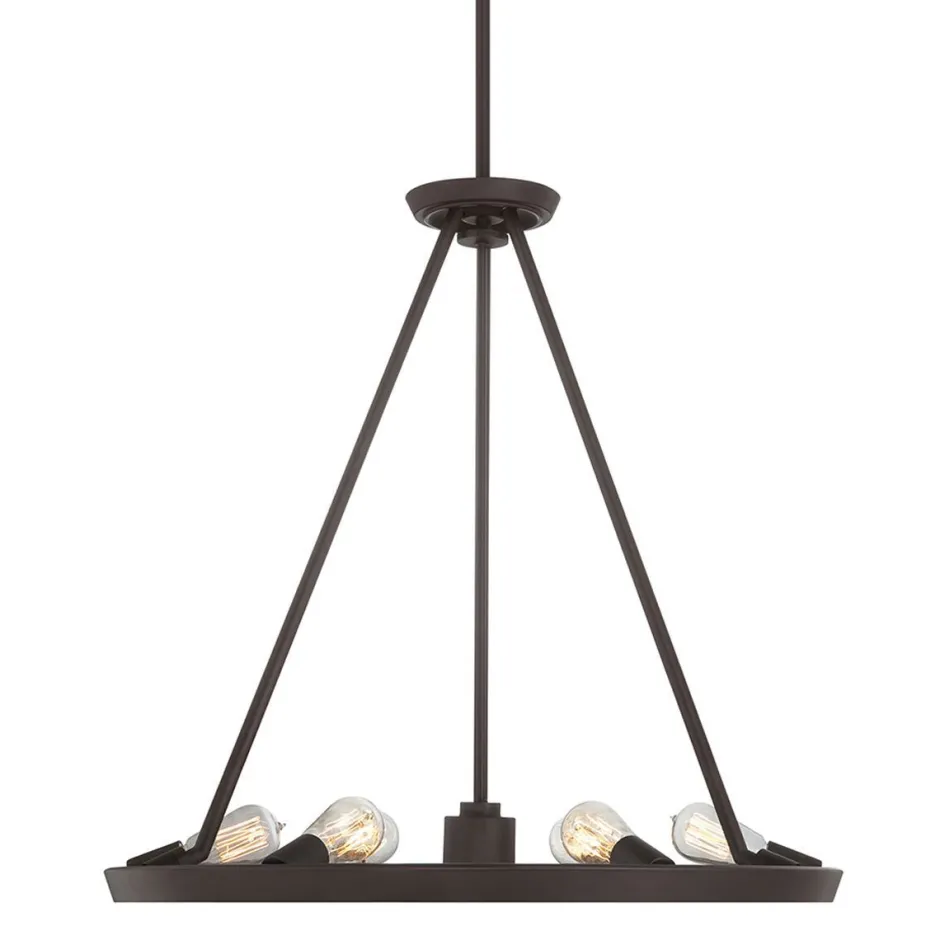 Moderne Lampen|Vintage Lampen*Elstead Runder Kronleuchter in Bronze Ø71cm höhenverstellbar