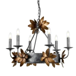 Florale Lampen|Kronleuchter*Elstead Runder Kronleuchter Rustikal verstellbar bis 2,8m