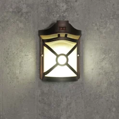 Rustikale Lampen|Maritime Lampen*Nowodvorski Rustikale Außen Wandleuchte Braun Antik Riffelglas