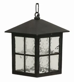 Rustikale Lampen|Hängeleuchten Außen*Lido Rustikale Außenlampe Schwarz IP43 regengeschützt