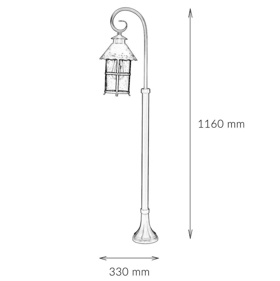 SU-MA Rustikale Außenlampe Schwarz 116cm regenfest E27< Metall Lampen|Rustikale Lampen