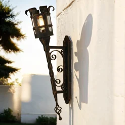 Easylight Rustikale Außenleuchte in Schwarz-Kupfer IP44 CASTLE< Rustikale Lampen|Rustikale Außenleuchten