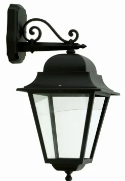 Lido Rustikale Außenleuchte Wand Schwarz Aluminium H:61cm< Außenwandleuchten|Rustikale Lampen