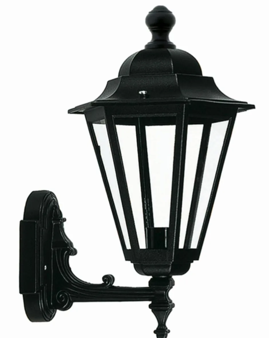 Lido Rustikale Außenleuchte Wand Schwarz Aluminium H:37cm< Außenleuchten Antik|Außenwandleuchten