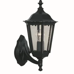 Außenwandleuchten|Rustikale Lampen*Searchlight Rustikale Außenleuchte Wand Laterne LED E27 Schwarz