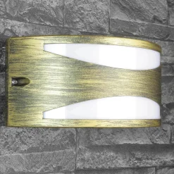 Außenwandleuchten|Moderne Lampen*Easylight Rustikale Außenwandleuchte in Antikgold halbrund