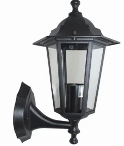 Lido Rustikale Außenwandleuchte Schwarz IP44 Aluminium E27< Außenleuchten Antik|Außenwandleuchten