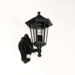 Rustikale Lampen|Rustikale Außenleuchten*Easylight Rustikale Außenwandleuchte Bewegungsmelder Schwarz