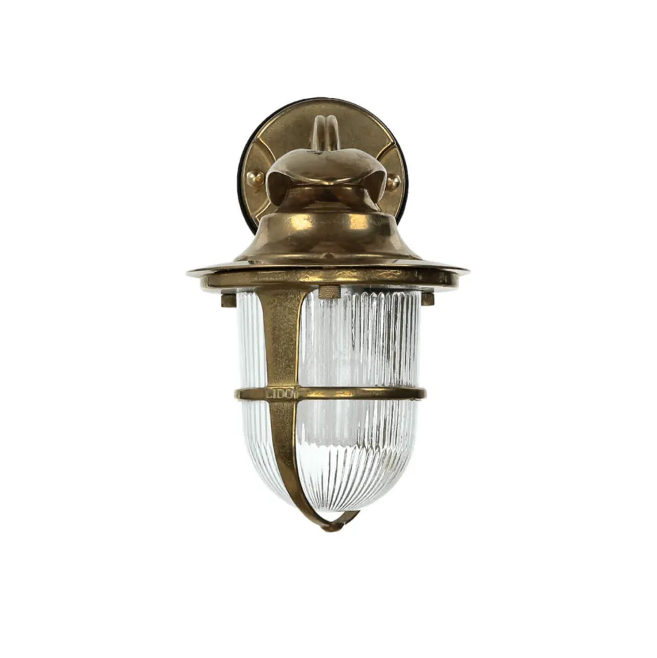 Lido Rustikale Außenwandleuchte aus Echt-Messing KORFU< Rustikale Lampen|Metall Lampen
