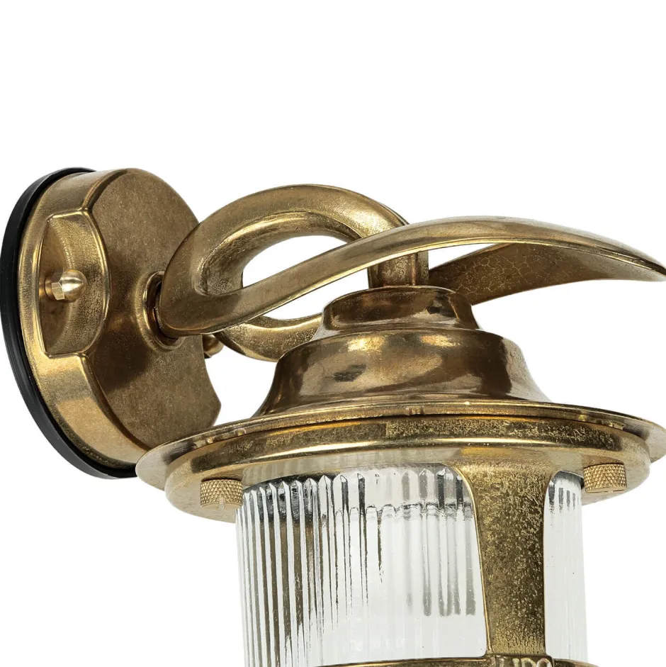 Lido Rustikale Außenwandleuchte aus Echt-Messing KORFU< Rustikale Lampen|Metall Lampen