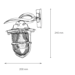 Lido Rustikale Außenwandleuchte aus Echt-Messing KORFU< Rustikale Lampen|Metall Lampen