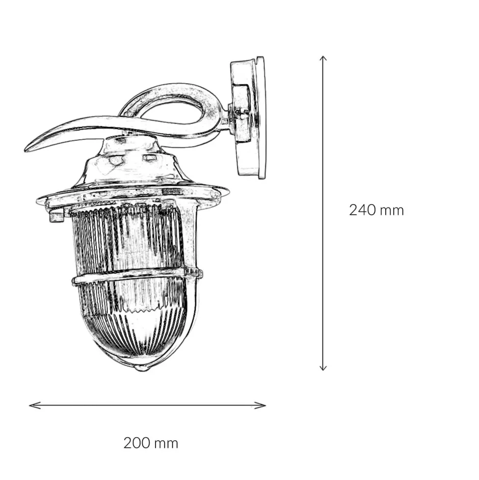 Lido Rustikale Außenwandleuchte aus Echt-Messing KORFU< Rustikale Lampen|Metall Lampen