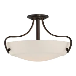 Wohnzimmerlampen|Glaslampen*Elstead Rustikale Deckenleuchte Glas Metall blendarm Flur