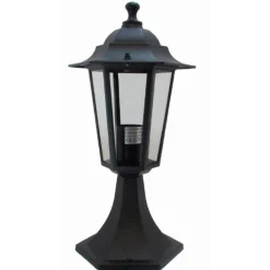 Rustikale Lampen|Wegeleuchten*Lido Rustikale Gartenlampe Schwarz 38cm klein Aluminium