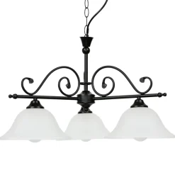 Glaslampen|Rustikale Lampen*Easylight Rustikale Hängelampe verstellbar Schwarz DOROTHEA