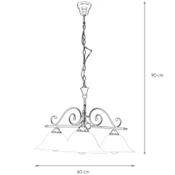 Glaslampen|Rustikale Lampen*Easylight Rustikale Hängelampe verstellbar Schwarz DOROTHEA