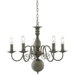 Hängelampen|Wohnzimmerlampen*Searchlight Rustikale Hängeleuchte 5 flmg.