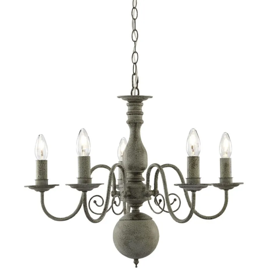 Hängelampen|Wohnzimmerlampen*Searchlight Rustikale Hängeleuchte 5 flmg.