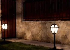 SU-MA Rustikale Hängeleuchte außen Aluminium Glas IP43< Rustikale Lampen|Metall Lampen