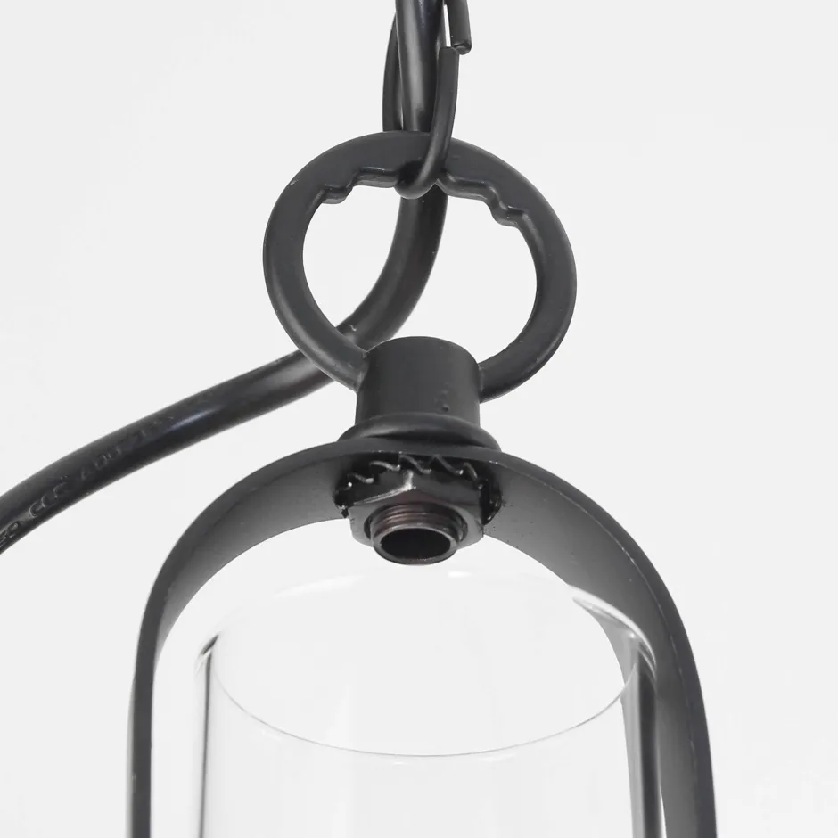 Rabalux Rustikale Hängeleuchte ENNA mit Glasschirm Schwarz Kupfer< Hängelampen|Esszimmer Lampen