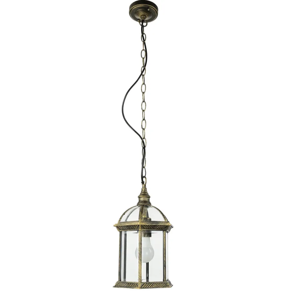 Rustikale Lampen|Hängeleuchten Außen*Easylight Rustikale Pendelleuchte Gold Antik für Außen WIEN