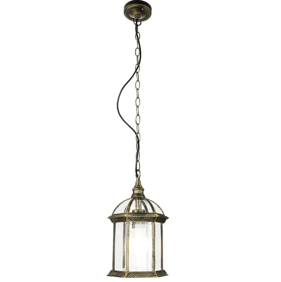 Rustikale Lampen|Hängeleuchten Außen*Easylight Rustikale Pendelleuchte Gold Antik für Außen WIEN