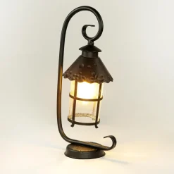 Metall Lampen|Rustikale Lampen*SU-MA Rustikale Sockelleuchte außen 54cm regenfest E27